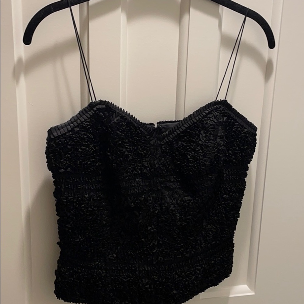 Black crop top with straps